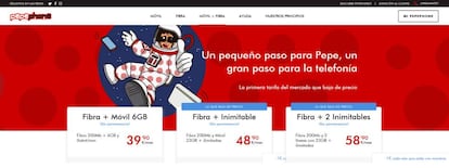 Oferta de fibra y móvil de Pepephone.