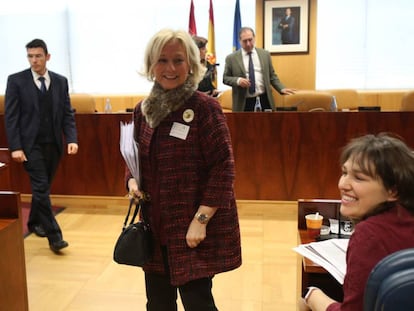 Sol Olavarría hoy en la Asamblea.