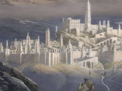 Detalle de la portada de 'La caída de Gondolin'.