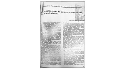 Un texto escrito por Clara Brugada en 1987 para la Revista Pueblo.