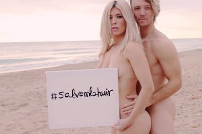 Cristina Boscá, y su marido, en una imagen captada del Facebook de Salvem l'Auir.