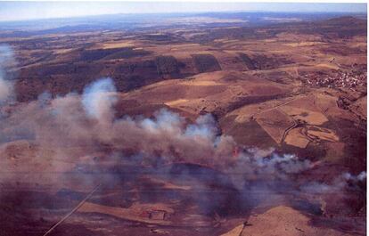 Incendio que tuvo lugar el 14 de septiembre de 2012 en el t&eacute;rmino municipal de Serradilla del Llano (Salamanca)