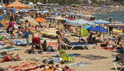 Una imatge de la platja de Lloret de Mar