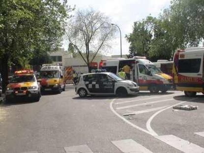 La confluencia de las calles La Masó y Peña Dorada, en el distrito de Fuencarral, después del incidente.
