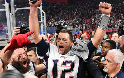 Tom Brady, durante a celebração do título.