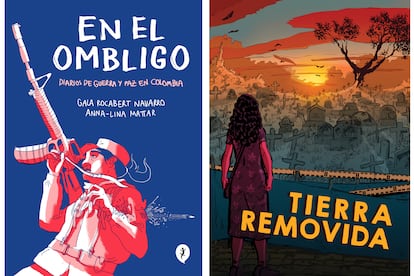 Cubiertas de los cómics 'En el ombligo' y 'Tierra removida'.
