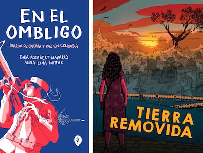 Cubiertas de los cómics 'En el ombligo' y 'Tierra removida'.