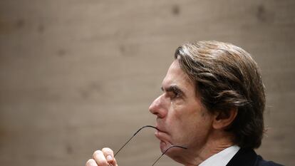 El expresidente José María Aznar durante la inauguración de un congreso, el pasado noviembre.