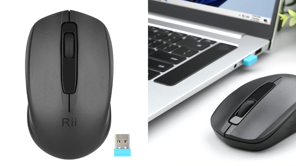 Ratón inalámbrico con receptor USB incluido.