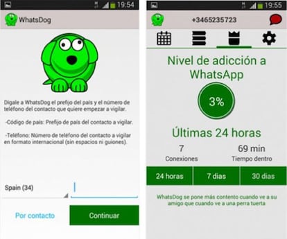 Ya no está disponible en Google Play Store, pero se puede conseguir en markets alternativos. Esta aplicación te permite rastrear la actividad de un número de teléfono, de forma que te llegará una notificación cada vez que esté en línea y podrás comprobar cuánto tiempo se mantiene conectado.