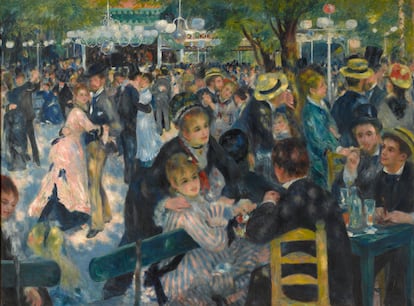 Auguste Renoir’s 'Dance at Le Moulin de la Galette' (1876), an oil painting with an asymmetrical composition that reflected the pleasures of 19th-century Paris.