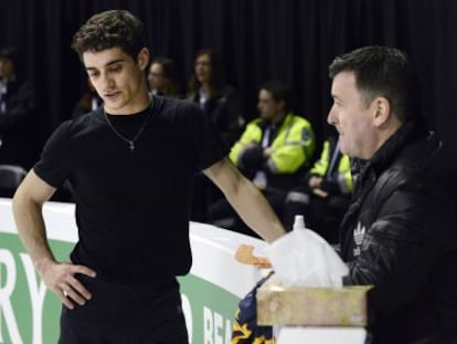 Javier Fernández y su entrenador, el canadiense Brian Orser
