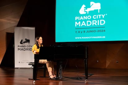 La pianista María Parra, en el evento de lanzamiento del festival de música Piano City Madrid.