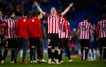 Muniain celebra el pase del Athletic a la final de Copa