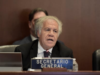 Luis Almagro habla en una reunión del Consejo Permanente de la OEA, en septiembre de 2023 en Washington.