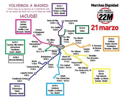 Mapa amb les diferents marxes i horaris.