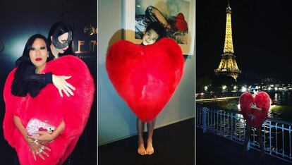 La diseñadora de joyas Lynn Ban ha compartido hasta en tres ocasiones instantáneas de la capa-corazón en su cuenta de Instagram.