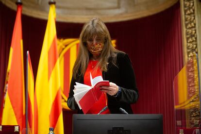 La presidenta del Parlament, Laura Borràs.  DAVID ZORRAKINO - EUROPA PRESS / 08/02/2022