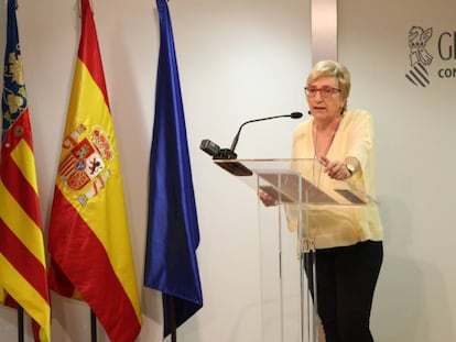 La consejera de Sanidad, Ana Barceló, durante su comparecencia este viernes.