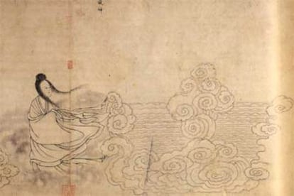 Fragmento del grabado del siglo XI que recrea el enfrentamiento entre Huang Di y Chi You y su uso del viento.
