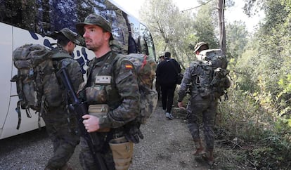 Militars fent maniobres fa unes setmanes al municipi de Celrà.