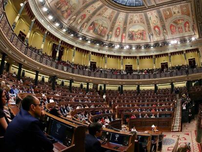 Imagen del pleno de investidura de Pedro Sánchez en julio.