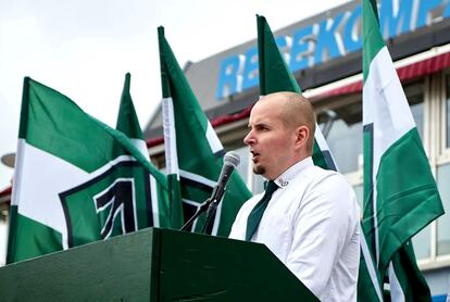 El neonazi sueco Simon Lindberg, líder del Movimiento de Resistencia Nórdico en una imagen de archivo.