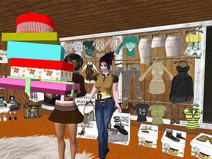 En Second Life los usuarios pueden comprar ropa para sus proyecciones digitales con dinero de verdad.