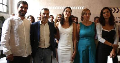 Hugo Martínez Abarca, José Manuel López, Rita Maestre, Tania Sánchez y Clara Serra.