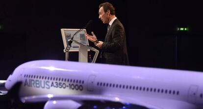 El presidente de Airbus, Fabrice Bregier, durante la presentaci&oacute;n de resultados. 