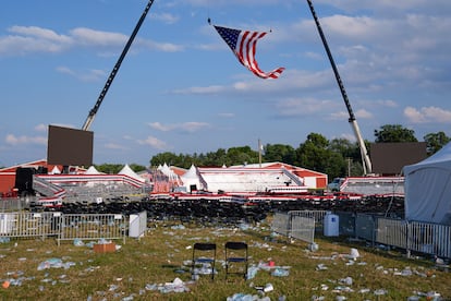 The site of the rally where the shooting against Trump occurred this Saturday, after being evicted, in Butler, Pennsylvania. 