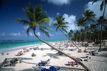 Una de las playas de la Costa del Coco, el litoral más oriental de la República Dominicana, en las cercanías de Punta Cana.