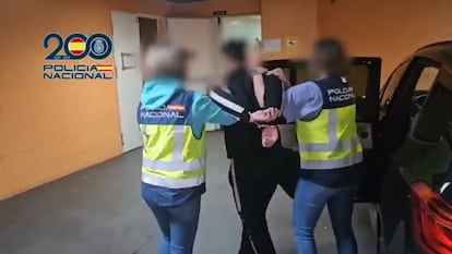El detenido de Alicante, en una captura de un vídeo facilitado por la Policía Nacional.