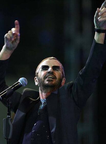 Ringo Starr, anoche en Liverpool.