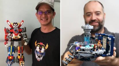 A la izquierda, Leandro Tayag, creador del LEGO 'Voltron' y, a la derecha, Andy Clark, diseñador del LEGO 'Doctor Who'.