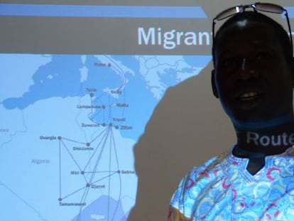 Un migrante retornado a Níger, en Niamey. 