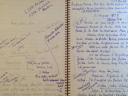 Cuaderno de notas de Zweig, perteneciente al archivo del Stefan Zweig Zentrum de Salzburgo.