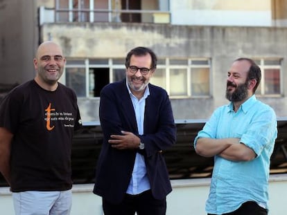 Juli Alandes, Albert Sáez y Jordi Mas, este sábado en Octubre.