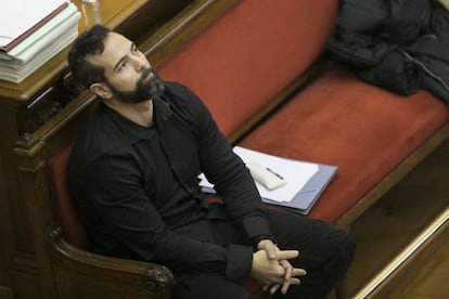 Albert López, durante el juicio en la Audiencia de Barcelona.