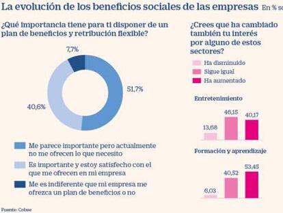 El sueldo ideal: 50.000 euros más gimnasio, seguro, cine y Netflix