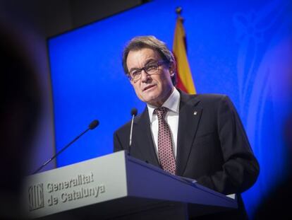 Artur Mas, durante la comparecencia de este martes. 