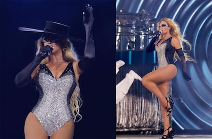 Beyoncé con ‘body’ y sandalias Flame de Prada.