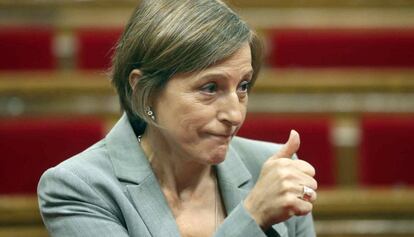 Carme Forcadell durant la sessió de control al Govern celebrada aquest dimecres.