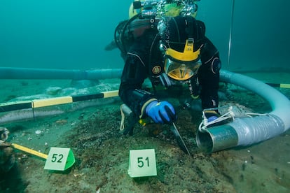 Excavation process of the Quintero Bay site, in Chile