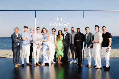 Invitados, embajadores y amigos de Omega en el evento de celebración del 75 aniversario del Seamaster en Mikonos. Entre ellos, Victor Veskovo, Paul Wesley, Diego Boneta, Naomie Harris, George Clooney, Jesse Williams o Jacob Rott.