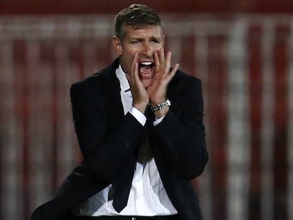 Martín Palermo, durante un partido de la Copa Libertadores en febrero de 2017 en Chile