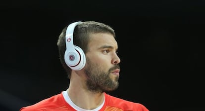 Marc Gasol, en un entrenamiento en Granada.