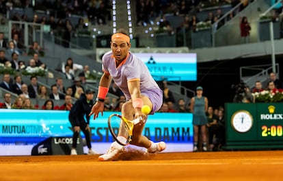 Rafael Nadal, durante el partido de este martes en el Open de Madrid.