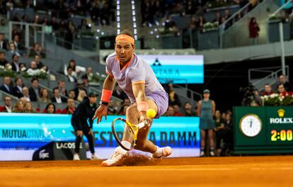 Rafael Nadal, durante el partido de este martes en el Open de Madrid.