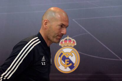 Zidane, durante su comparecencia en Vadebebas este sábado.